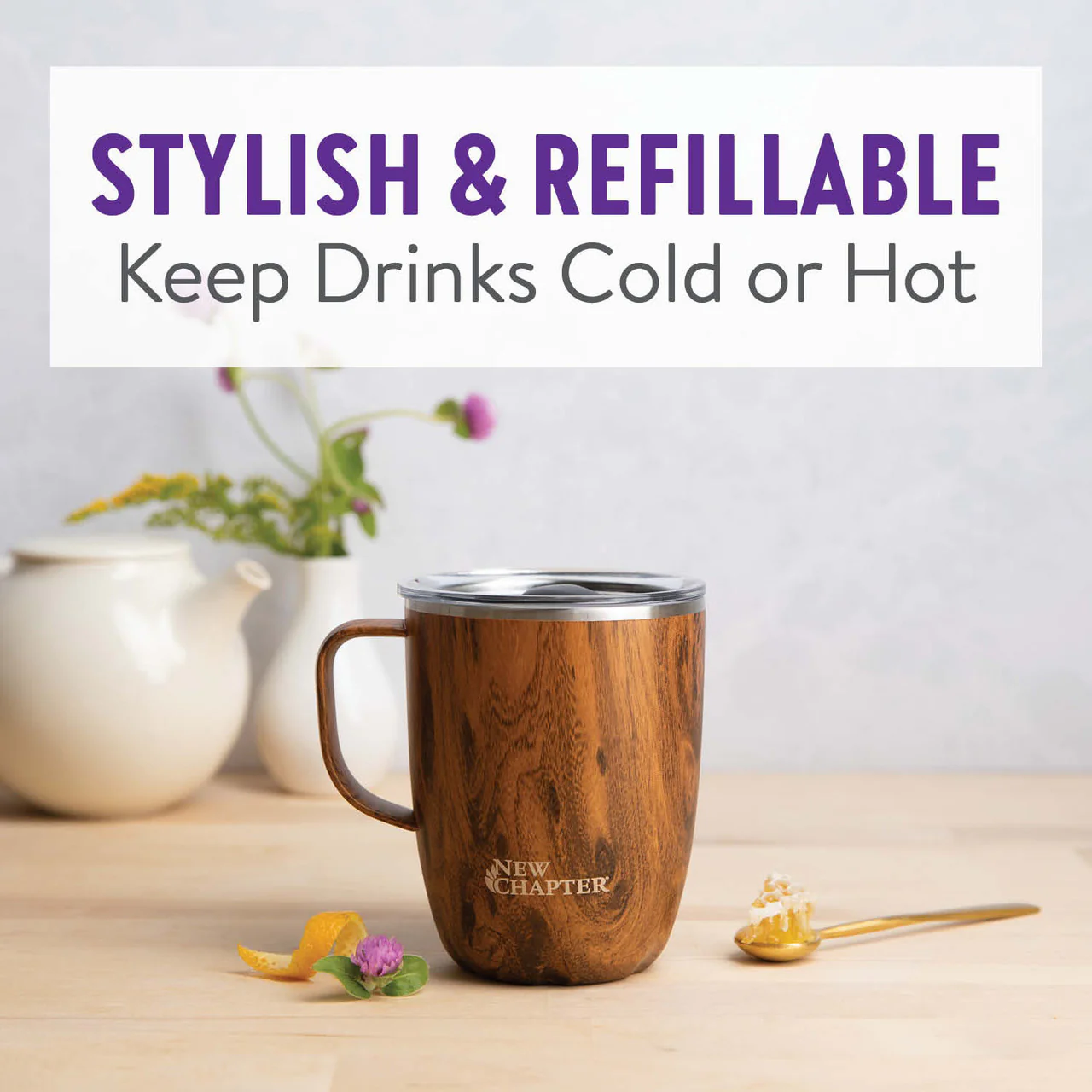 S’well x New Chapter Teakwood Mug - Image 2